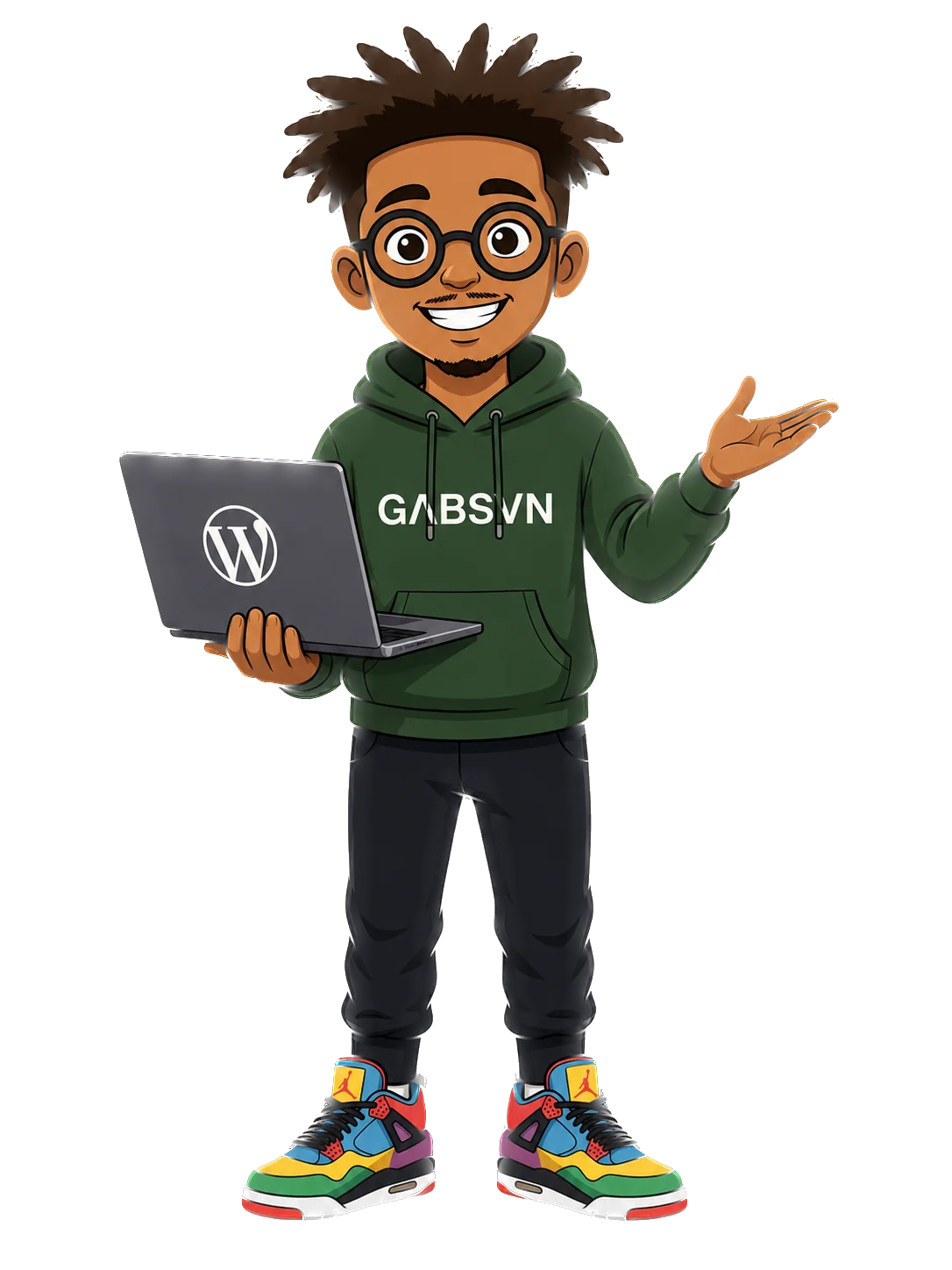 Mascotte GΛBSVN expliquant la méthode de création de sites web premium à Genève